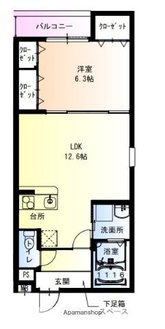 フジパレス鴻池新田Ⅴ番館(1LDK/2階)の間取り写真
