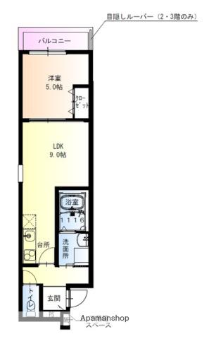 フジパレス住道Ⅰ番館(1LDK/2階)の間取り写真