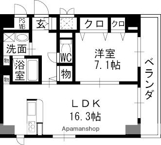 コスミティⅢ高槻(1LDK/7階)の間取り写真