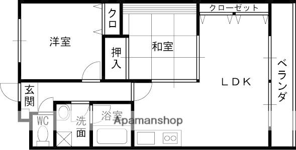 ドリームネオポリス野崎1(2LDK/2階)の間取り写真