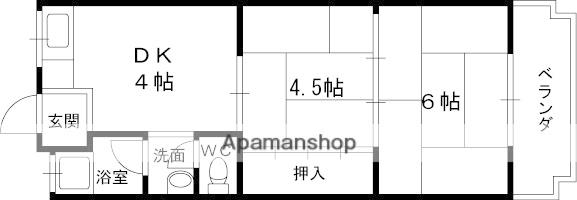 豊田ハイツ(2DK/3階)の間取り写真