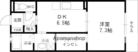 シャーメゾン灰塚(1DK/1階)の間取り写真