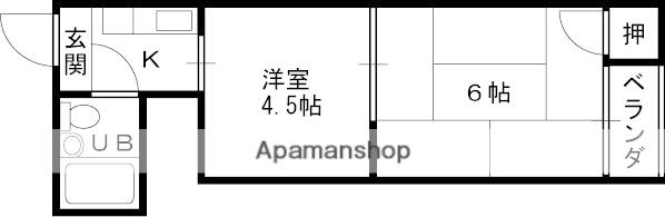 鶴見シャトークワジマ(2K/4階)の間取り写真