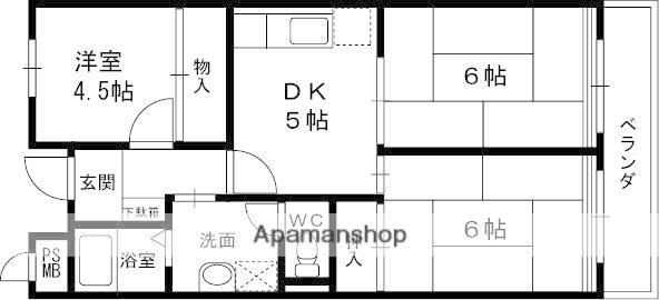 フェリス・ハイム(3DK/1階)の間取り写真