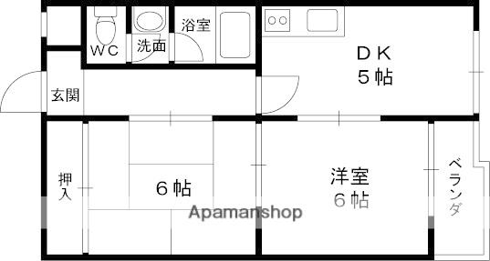 富尾マンションⅡ(2DK/3階)の間取り写真