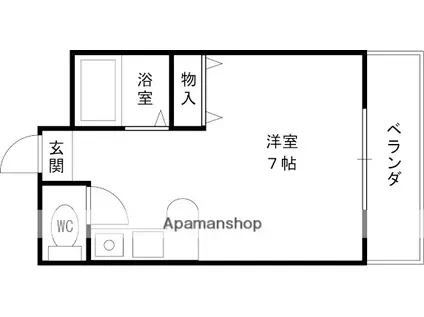シャンテー長尾家具(ワンルーム/4階)の間取り写真