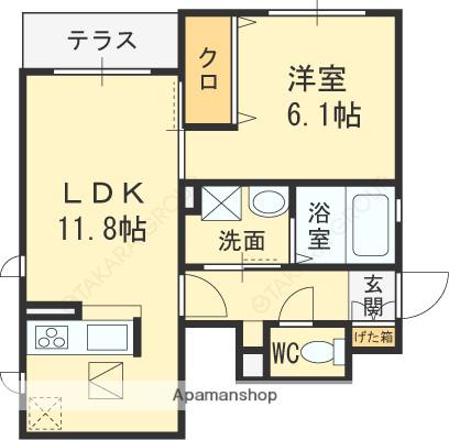 シャーメゾンラン(1LDK/1階)の間取り写真