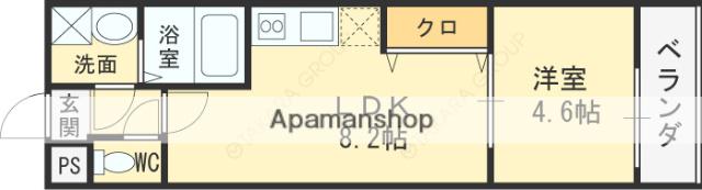 フジパレス城東諏訪Ⅴ番館(1LDK/1階)の間取り写真