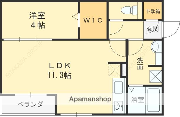 大阪メトロ長堀鶴見緑地 今福鶴見駅 徒歩10分 3階建 築12年(1LDK/1階)の間取り写真