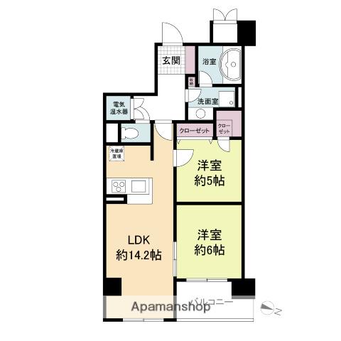 グレンパーク梅田北(2LDK/5階)の間取り写真