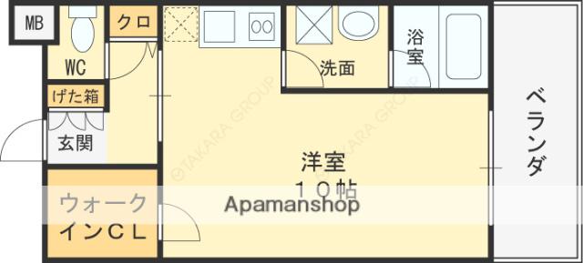 レジュールアッシュ福島(ワンルーム/9階)の間取り写真