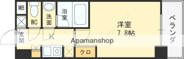 アーデン西天満(1K/10階)の間取り写真