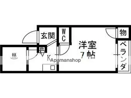 フリーディオ春日町(1K/3階)の間取り写真