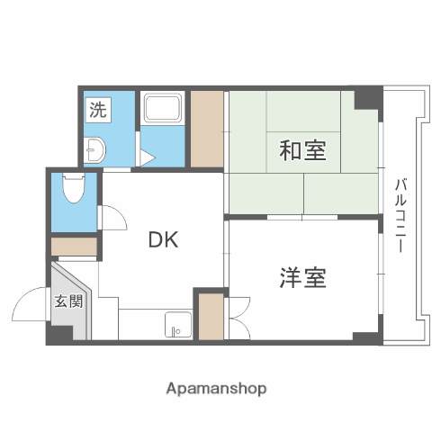 パークロッジ(2DK/2階)の間取り写真