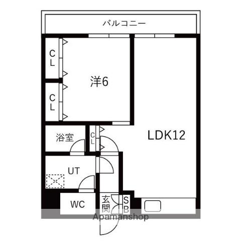 阪神ハイグレードマンション1番館(1LDK/11階)の間取り写真