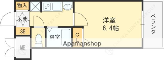 エステムコート梅田・天神橋リバーフロント(1K/8階)の間取り写真