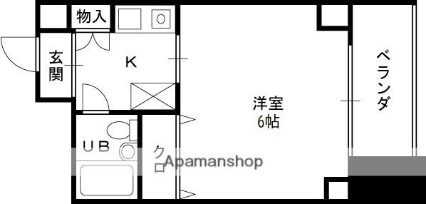 ゴックス南森町(1K/8階)の間取り写真