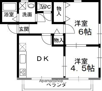 星田パナハウス(2DK/1階)の間取り写真