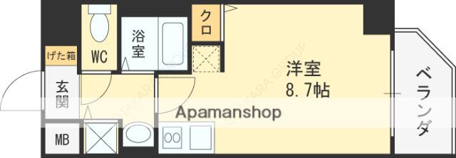 レジデンス 福島2(ワンルーム/3階)の間取り写真