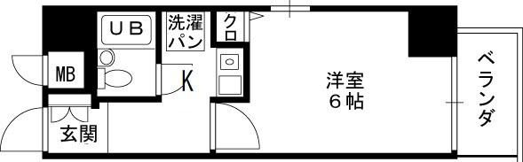 エスリード梅田西(1K/8階)の間取り写真