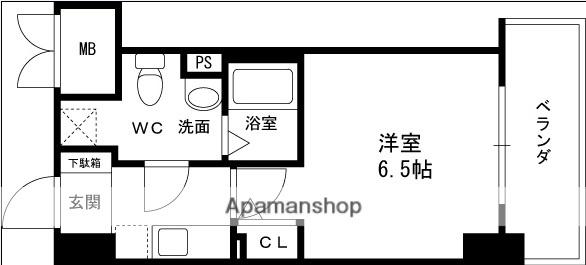 エスリード福島駅前第2(1K/6階)の間取り写真