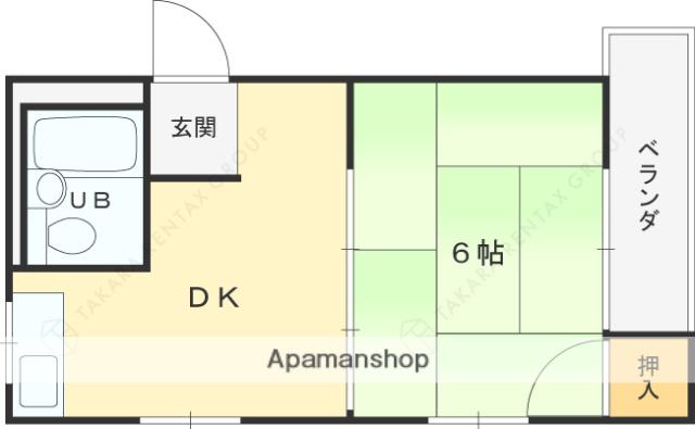 ユニケコート(1DK/4階)の間取り写真