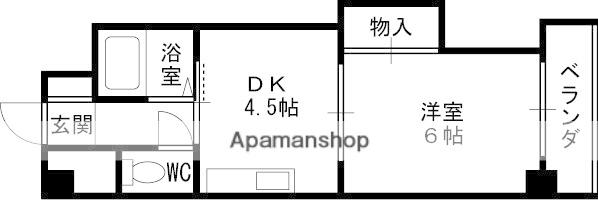 ノルデンハイム天神橋(1DK/7階)の間取り写真