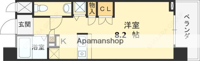 エスリード御堂筋梅田(ワンルーム/4階)の間取り写真