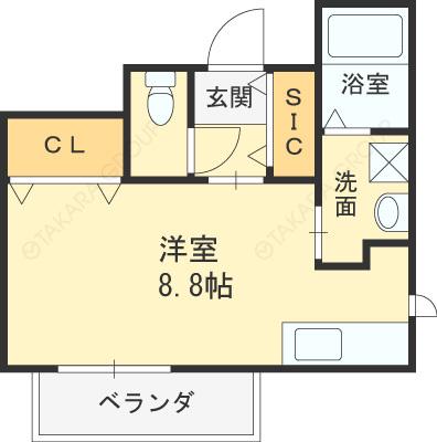 ラシーネ・梅田ウエスト(ワンルーム/2階)の間取り写真