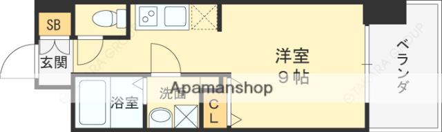 エスキュート梅田・中崎町(ワンルーム/4階)の間取り写真