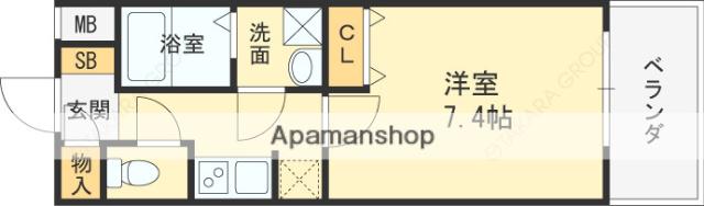 サムティ北梅田ヴェッセル(1K/6階)の間取り写真