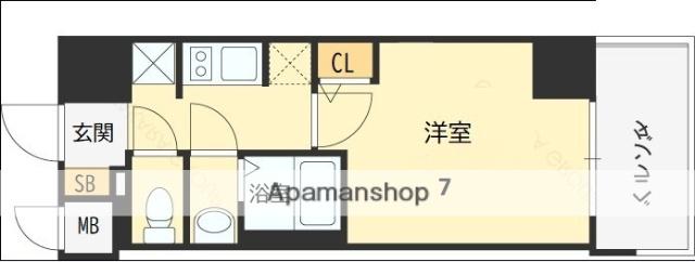 W-STYLE大阪駅前(1K/12階)の間取り写真