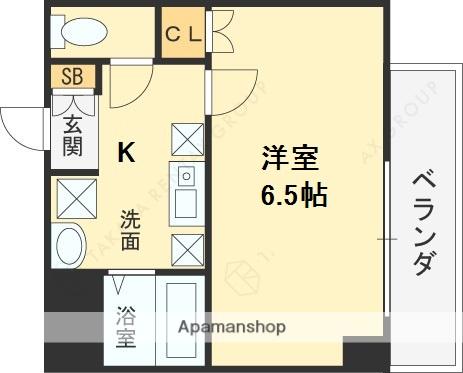 みおつくし堂島(1K/9階)の間取り写真