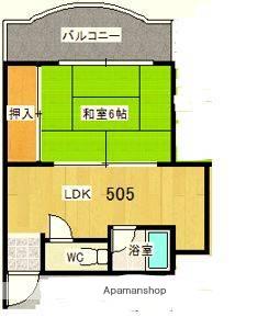 プレアール弁天(1LDK/5階)の間取り写真