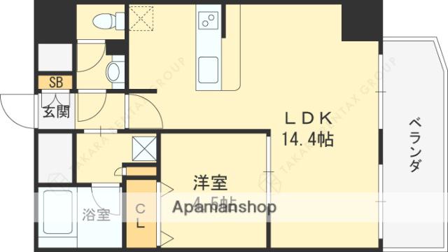 セレニテ梅田北PREMIUM(1LDK/2階)の間取り写真