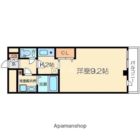 十三本町ウインズマンション2(1K/6階)の間取り写真