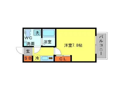 SERENITE新大阪(1K/10階)の間取り写真