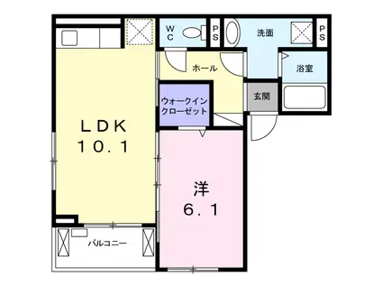 善進荘(1LDK/2階)の間取り写真