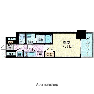 プレサンス扇町駅前(1K/11階)の間取り写真