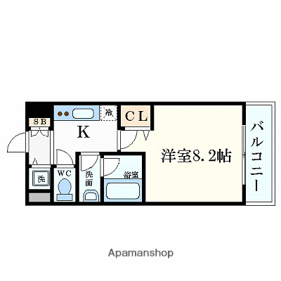 サムティ梅田Ⅱグロウアクシス(1K/8階)の間取り写真