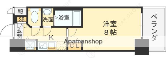 ディクス福島レジデンス(1K/6階)の間取り写真