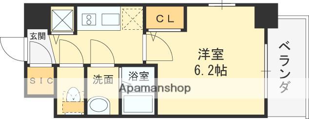 アドバンス西梅田ビオス(1K/6階)の間取り写真