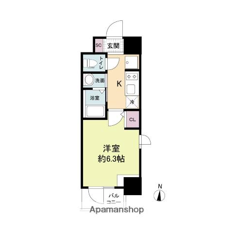 ジオエント福島野田(1K/7階)の間取り写真