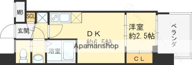セレニテ中崎町リアン(1DK/14階)の間取り写真