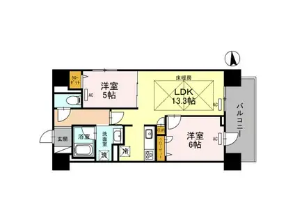 IBC RESIDENCE イースト(2LDK/3階)の間取り写真