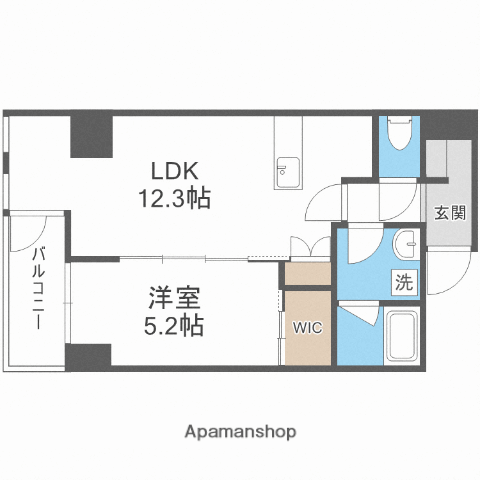 FORTUNATO 扇町(1LDK/7階)の間取り写真