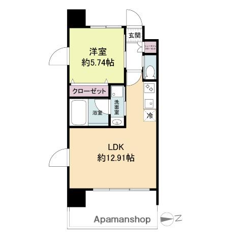 DIMUS福島(1LDK/4階)の間取り写真