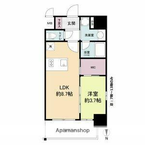リヴェント福島(1LDK/12階)の間取り写真