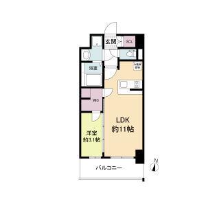 リヴェント福島野田(1LDK/5階)の間取り写真