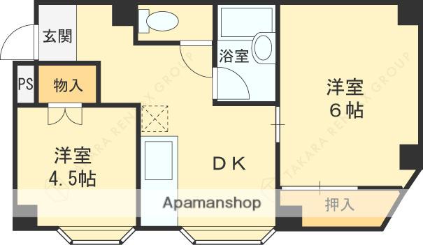 サクラハイツ(2DK/3階)の間取り写真